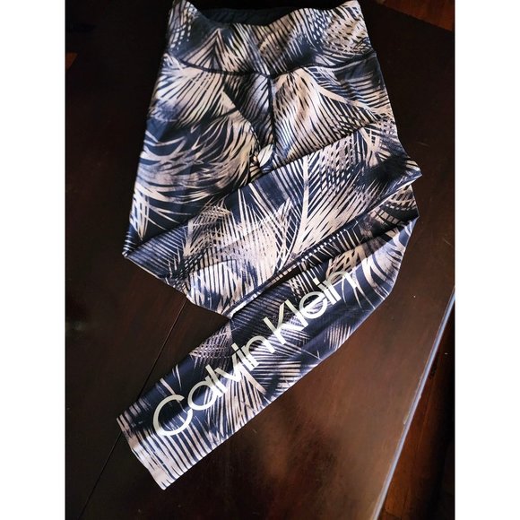 Calvin Klein Performance cropped Leggings Palm print Small - Picture 2 of 8